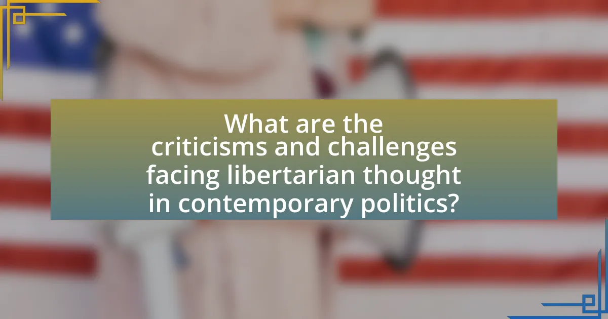 What are the criticisms and challenges facing libertarian thought in contemporary politics?